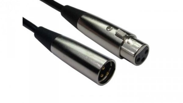 Zespół kablowy XLR, 10m, złącze A: XLR, złącze B: XLR, Czarny