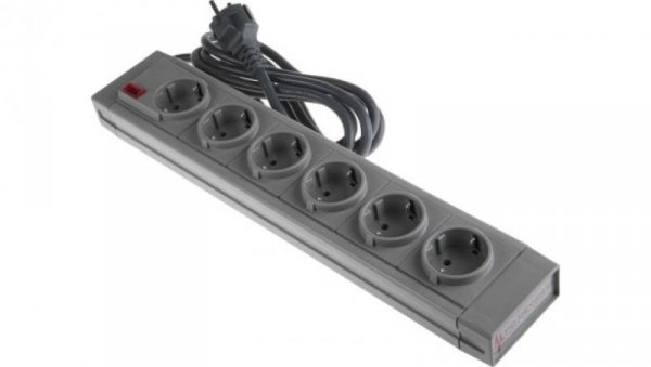 Przedłużacz 6-gniazd 230 V AC CEE 7/7 Schuko/ Typ F 2m 374193