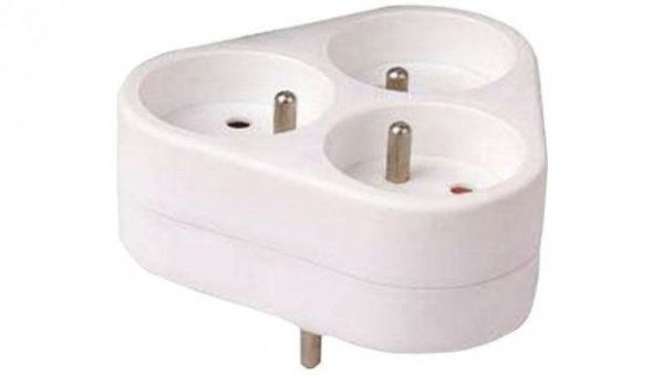 Rozgałęźnik wtyczkowy 3-drożny, 6 A, 16 A