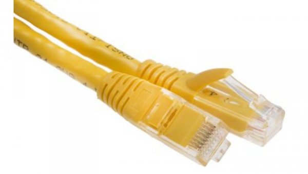 Kabel kategorii 6, Żółty, Wtyk RJ45/męski RJ45dł.: 2m, mat. koszulki: PVC