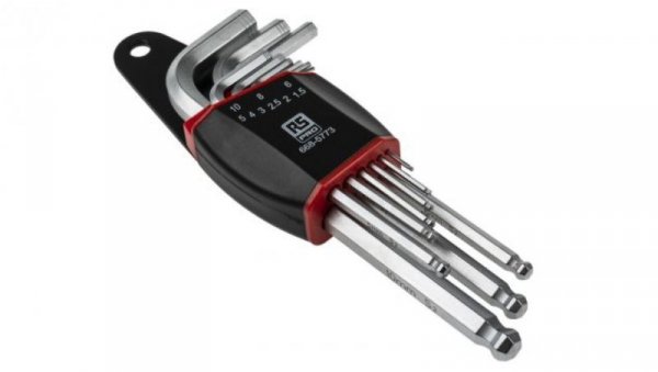 Zestaw kluczy imbusowych, 1,5 2 2,5 3 4 5 6 8 10 mm Jednostki metryczne, 9 szt. 1.5mm Końcówka kulkowa, typu L,