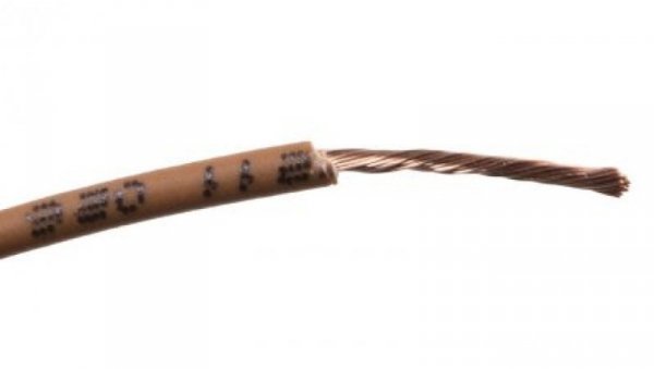 Przewód jednożyłowy linkowy, 2491B, 0,75 mm², 24/0,2 mm, 18 AWG, Bezhalogenowe, 500 V, Brązowy, dł. 100m, RS PRO