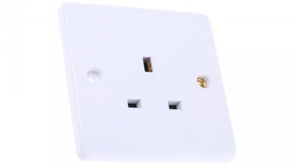 Gniazdo wtykowe Montaż wpuszczany kolor Biały W budynkach, 13A, IP20 230V ac