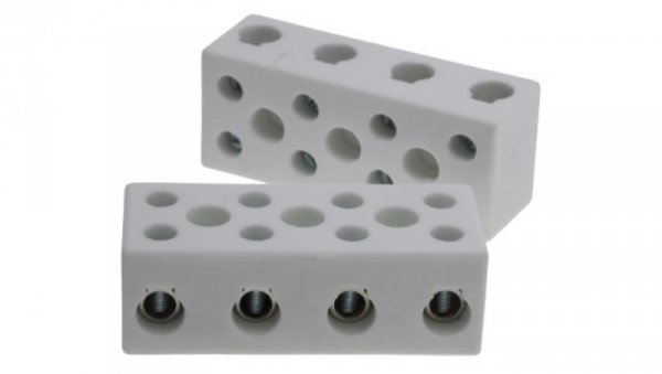 16mm² Złącze wtykowe do druku Biały 4-żyłowe, Wkręcane, 450 V Śruba