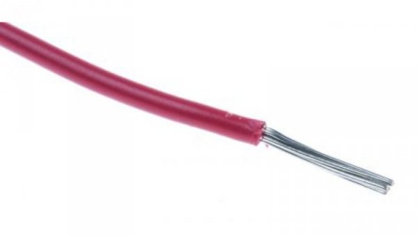 Przewód o podwyższonej odporności PVC Czerwony, 250m 0,34 mm² 7/0,25 mm, 250 V, -40 → +105C, Ø 1.45mm, RS PRO
