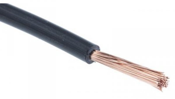 Przewód jednożyłowy linkowy, ZYRAD, 2,1 mm², 50/0,25 mm, 14 AWG, Poliolefina usieciowana, 600 V, Czarny, dł. 100m, RS