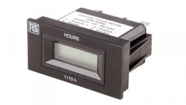 Licznik godzin LCD 6-cyfrowy 10 → 80 V DC RS PRO