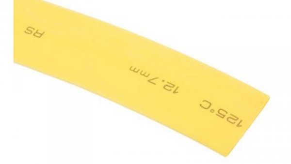 Osłona termokurczliwa żółta 2:1, średnica 12.7mm, dł. 6m, RS PRO