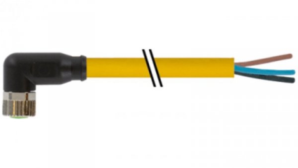 Konektor M8 żeński kątowy z wolnym końcem przewodów 3m 7000-08081-0100300