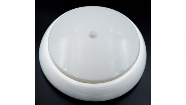 Oprawa KAJKO XL, E27 z czujnikiem ruchu PIR, 75W, biała-polipropylen, klosz matowy-poliwęglan, IP44, IK10 A2900-MP-PIR