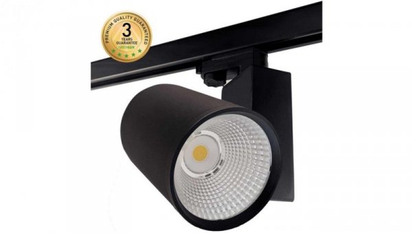 Projektor LED na szynę 20W 2100lm 3000K/ciepła IP20 z adapterem 3-fazowym czarna SPOTEO TRACK B 20W 45 WW GXTR103
