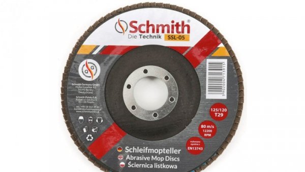 Ściernica listkowa 125mm 120 tarcza ścierna Schmith