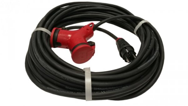 Przedłużacz budowlany jednofazowy elCORD 16A 230V IP44 10m H07RN-F 3G2,5 z wtyczką uni-schuko i podwójnym gniazdem 31126100