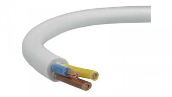 Przewód prądowy H03VV-F / OMY 300V 3x1,5 biały linka Elektrokabel /25m/