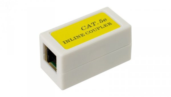 Łącznik modularny beczka 2xRJ45 8P8C kat.5e nieekranowany UTP NEKU