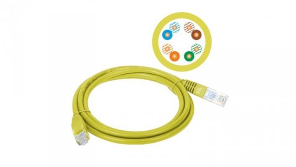 Patchcord UTP A-LAN KKU5ZOL3 (RJ45 - RJ45 3m UTP kat. 5e kolor żółty)