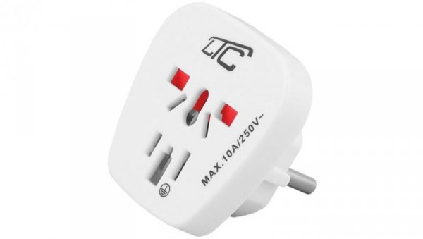 Adapter podróżny EUROPA z gniazda uniwersalnego na wtyk typu E.