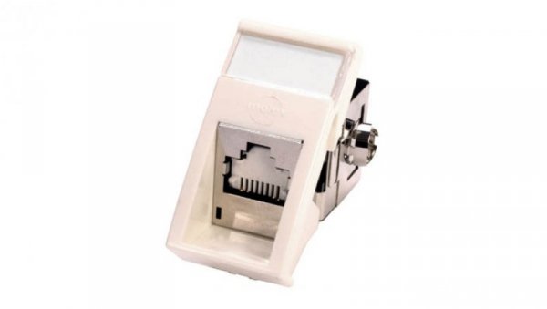 Moduł 22,5x45 mm 1xRJ45 kątowy, 568A/B, STP, PowerCat 6, biały MLG-00022-02