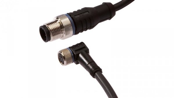 Kabel połączeniowy, 3m, M8 żeński (gniazdo) 4pin kątowy, M12 męski (złącze) 4pin prosty, VK300F81