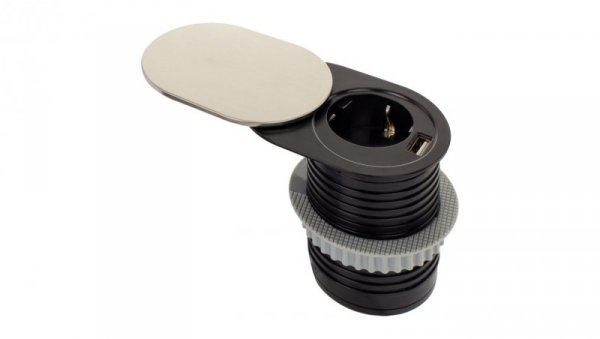 Gniazdo meblowe, blatowe Schuko + 1xUSB