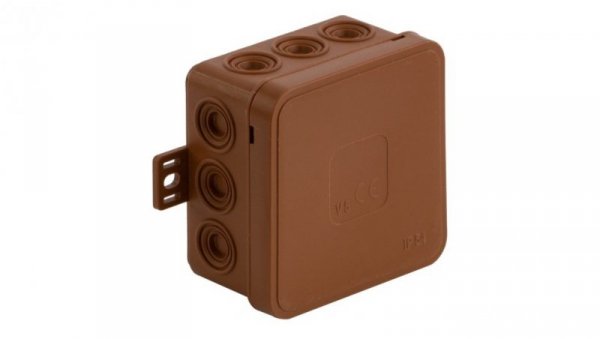 Puszka n/t instalacyjna 85x85x41 brąz IP54 ViPlast 036-02