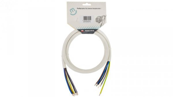 Przewód zasilający do piekarników płyt indukcyjnych AGD H05VV-F 5G2,5 biały 1,5m