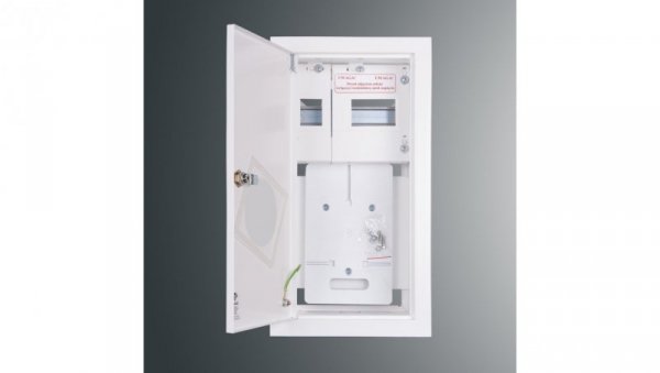 Rozdzielnica p/t licznikowa RW 6NN P O T1F + 6S PŁYTKA 432x213x135 z okienk z.p.9081 IP30 RAL9003