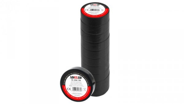 TAŚMA IZOLACYJNA 20M PCV / PVC CZARNA WODOODPORNA IZOLACJA 19MM 10SZT.