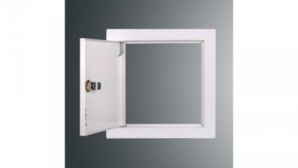 Drzwiczki rewizyjne SP 200x200 RAL9003, kołnierz szer.2,5cm