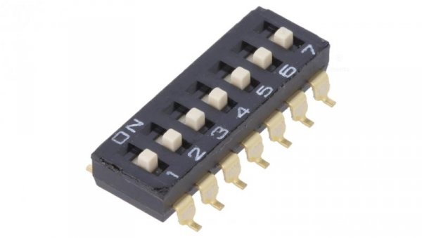 Przełącznik DIP-SWITCH Ilość sekcji 7 ON-OFF 0,025A/24VDC A6S7104H