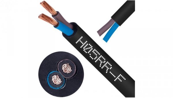 Przewód w gumie H05RR-F / OW 2x1,5 300/500V Elektrokabel /50m/
