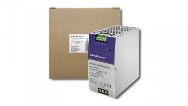 Qoltec Przemysłowy zasilacz na szynę DIN 240W 48V 5A