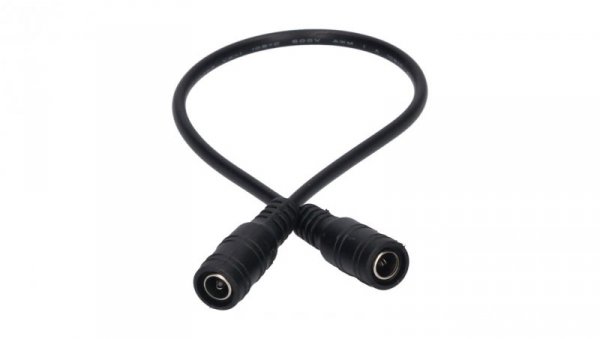 Przedłużka DC 5.5/2.1 1G-1G czarna 30cm 22/20awg