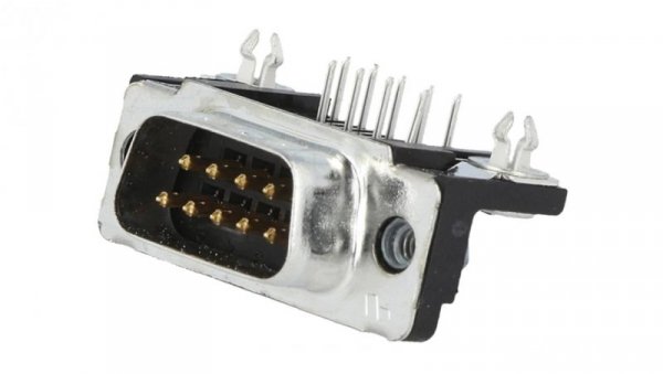 D-Sub 9-pin gniazdo męskie kątowe 90 THT UNC4-40 0,76um 5747840-4