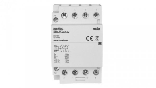 Stycznik modułowy instalacyjny 63A 4xZ 244V AC/DC typ: STM-63-40/24V EXT10000300
