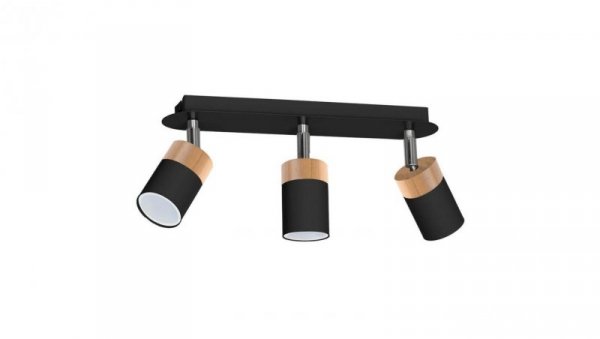 Lampa sufitowa JOKER BLACK/WOOD 3xGU10 MLP6304 Milagro