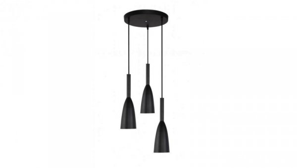 Czarna lampa wisząca Solin z trzema kloszami nad stolik kawowy LP-181/3P BK Light Prestige