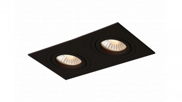 Oczko podtynkowe podwójne czarne 2xGU10 METIS do salonu LP-2780/2RS BK Light Prestige
