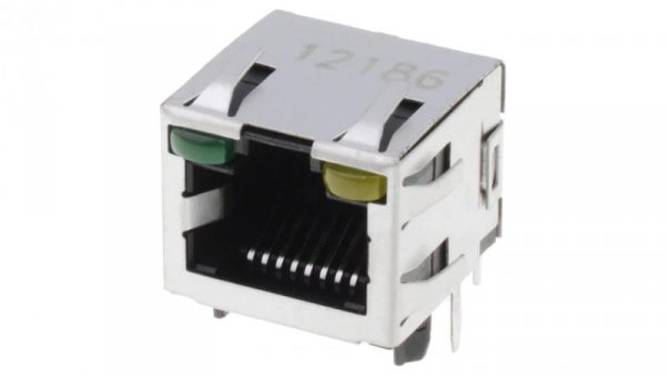 Gniazdo RJ45 8-pin Kat 5 ekranowane,z diodą LED Układ 8p8c 2-406549-4