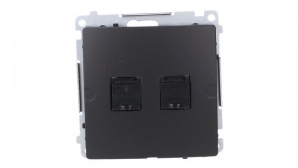 Simon Basic Gniazdo komputerowe RJ45, kat 6, podwójne z przesłoną przeciwkurzową (moduł) czarny BM62.01/49