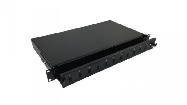 Przełącznica światłowodowa 12xSC simplex / 12xLC duplex 19 1U z płytą czołową, wysuwalna FOP-1U-12SCS-C