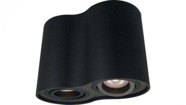 LAMPA SPOT TUBA PODWÓJNA CZARNA REGULOWANA