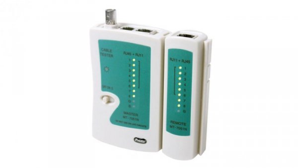 Tester sieci i przewodów BNC, RJ45, RJ11/12 MT-7051N