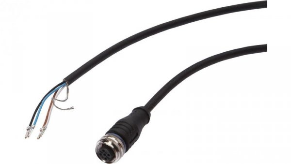 VKB05325, Kabel przyłączeniowy, 20m, M12 żeński 4pin prosty, 4x0,34mm², PUR, Ø5,5mm, 250V, -25-90C, IP67, Ekranowany