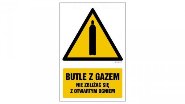 ZNAK - GF029 Butle z gazem - nie zbliżać się z otwartym ogniem 10 x 15 cm PS - Płyta 1mm foto.