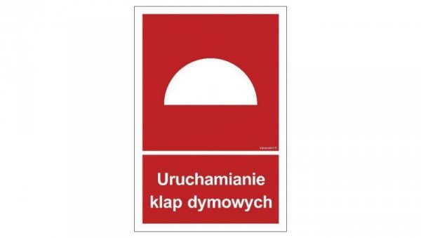 ZNAK - BB002 Uruchamianie klap dymowych 10 x 14,8 cm PS - Płyta 1mm foto.