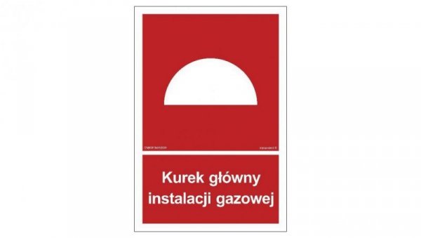 ZNAK - BB005 Kurek główny instalacji gazowej 10 x 14,8 cm PN - Płyta 1mm