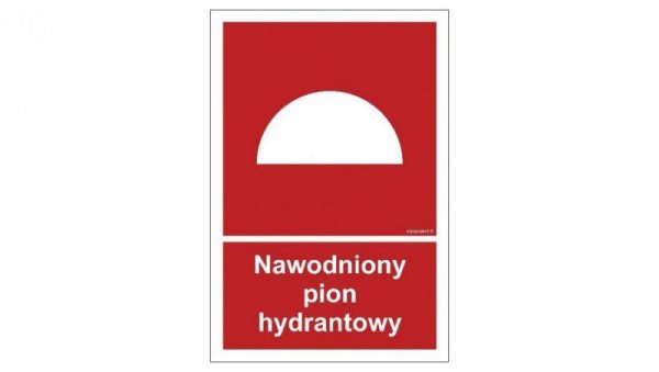 ZNAK - BB019 Nawodniony pion hydrantowy 15 x 22,2 cm PN - Płyta 1mm