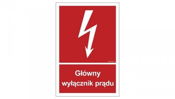 ZNAK - BC008 Główny wyłącznik prądu 10 x 14,8 cm KN - Folia podłogowa