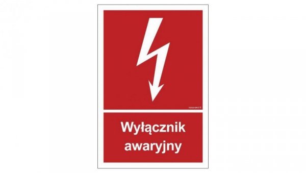 ZNAK - BC034 Wyłacznik awaryjny 35 x 51,8 cm KS - Folia podłogowa foto.